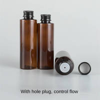 Braune PET-Kunststoff 100ml 150ml 250ml 500ml Nachfüllbare Hautpflege-Tonerflasche mit Gold- oder Silber-Aluminiumoxid-Verschluss