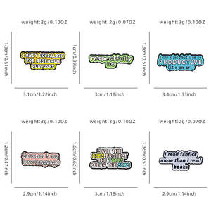 Spille in smalto in lega di zinco 6 pezzi personalizzate del produttore YINI-spille con citazione riconoscibile divertenti, vivaci accessori di tendenza impertinente - Product Image 6