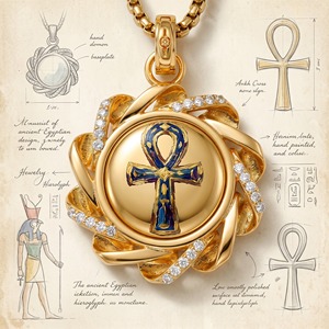 Colgante <span class=keywords><strong>de</strong></span> Cruz Ankh para Vitalidad, Llave <span class=keywords><strong>de</strong></span> <span class=keywords><strong>la</strong></span> Vida, Amuleto Egipcio para Joyería <span class=keywords><strong>de</strong></span> Yoga, Halo Eterno, Collar con Colgante Esmaltado al por Mayor - Product Image 1