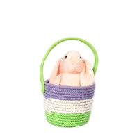 Corde de coton tissé mini panier de rangement d'articles divers organisateur de bébé jouets clés petites filles produit vert long manche