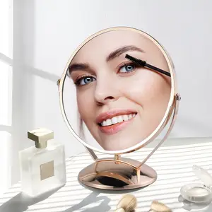 Лидер продаж, двухстороннее круглое настольное зеркало, классическое роскошное Железное Зеркало для макияжа для ванной спальни
