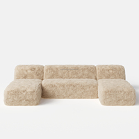 Sageliving Ensemble de canapé modulaire moderne en forme de U en peau de mouton velours personnalisé de luxe Design européen inclinable pour le salon de l'hôtel