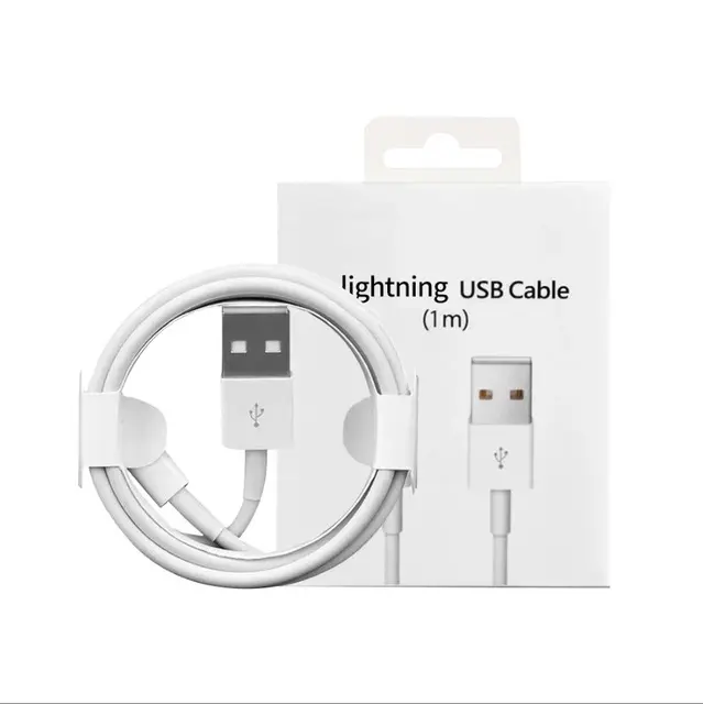 High quality original custom logo 8pins 1m 2m TPE jacket USB fast charging mobile charger cable for apple with box