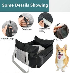 Seggiolino per cani impermeabile rimovibile lavabile per <span class=keywords><strong>auto</strong></span> con tasche portaoggetti guinzaglio di sicurezza - Product Image 6