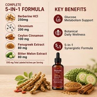 Gotas de Berberina OEM con Canela y Manzana |   Fórmula de Alta Potencia de 250 mg |   Suplemento de Apoyo al Metabolismo de la Glucosa de Marca Privada