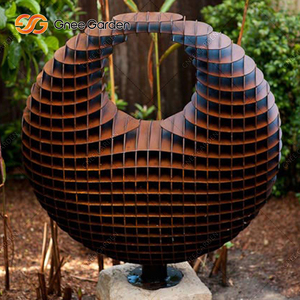 Art de jardin en acier Corten à sphère creuse innovante avec finition antirouille pour une utilisation en extérieur - Product Image 3