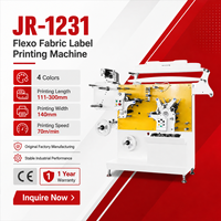 Machine d'impression flexographique industrielle à grande vitesse JR-1231, 4 couleurs, pour vêtements, tissu satiné, étiquettes, marque, ruban