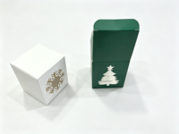 Boîtes en papier personnalisées imprimées en gros pour les fêtes : Boîtes à collations, bonbons et biscuits sur le thème de Noël avec flocons de neige et sapins de Noël