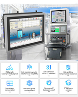 Casing Logam IP65 Monitor Industri Terintegrasi 10.1 23.8 Inci 12-36V DC Layar LCD 12-36V DC Layar Sentuh Kapasitif untuk