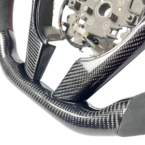 พวงมาลัยรถสปอร์ตทำจากคาร์บอนไฟเบอร์ฟอร์จหนังอัปเกรด Alcantara พร้อมจอแสดงผล LED สำหรับ Pontiac <span class=keywords><strong>G8</strong></span> GT GXP 2008 2009 09 - Product Image 6