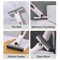 Mini serpillière rectangulaire en éponge absorbante pour la maison, le bureau, la toilette, le nettoyage des tables, sans lavage manuel, réutilisable, avec panier en plastique multifonctionnel