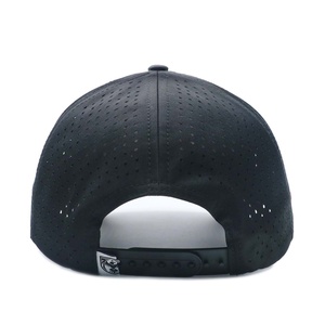 Casquette de baseball personnalisée pour homme à 6 panneaux, unie, perforations laser, tissu imperméable, ajustable et respirante - Product Image 3