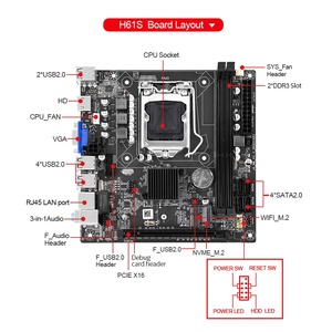 Juego H61 Combo placa base LGA1155 I5 2400 procesador 16GB <span class=keywords><strong>DDR3</strong></span> RAM nueva interfaz de disco duro SATA de escritorio canal de memoria único - Product Image 6