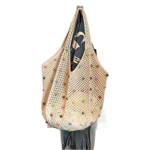 Wholesale Large Capacity <b>Vest</b> Hollowed Casual Shoulder Bag New Summer Beach Tote Bags Women's Two Open Sequined Woven Bag - Product Image 6