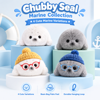 Porte-clés en peluche phoque moelleux, jouet animal marin mignon, poupée phoque souple en peluche, breloque de sac à dos pour enfants et filles, cadeau