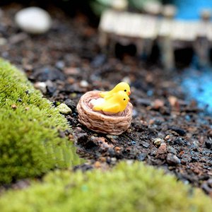 Nouveau Mini Nid avec Oiseaux, Miniatures de Jardin Féerique, Résine Plate, Oiseaux Kawaii de Dessin Animé, Artisanat pour la Décoration Intérieure - Product Image 5