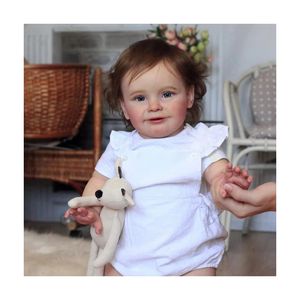24 pulgadas de alta calidad ya terminado pintado hecho a mano Reborn niño niña muñeca <span class=keywords><strong>Zoe</strong></span> muy detallado 3D piel juguetes para niños - Product Image 1