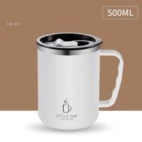 Vente en gros de tasses à café/lait graduées en acier inoxydable 304 de 500 ml, écologiques, créatives, avec couvercle et logo, thermos à vide