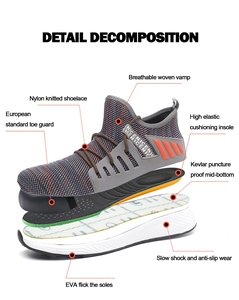 Chaussures de sécurité tendance à prix réduit, avec embout en acier, respirantes et confortables, résistantes à l'usure, légères, pour hommes, pour le travail - Product Image 3