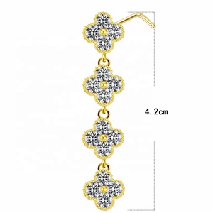 Новое поступление, длинный пирсинг для носа Gaby в форме цветка, кольца для носа из нержавеющей стали, индийские шпильки для носа, пирсинг, оптовая продажа, украшения для тела - Product Image 6