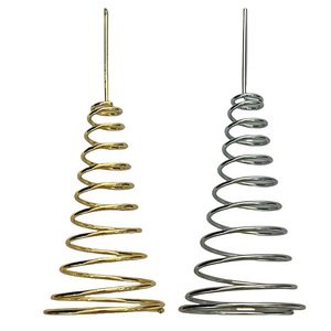 Decoración Navideña de Resorte en Forma de Torre Hecha a Medida, Pagoda de Alambre de Acero Chapado en Oro, Resorte de 180 mm de Altura, 48 mm de Diámetro Interior - Product Image 3