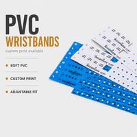 Bracelet PVC fin personnalisable pour parc à thème avec fermoir, coloré, étanche, vente en gros, en vrac