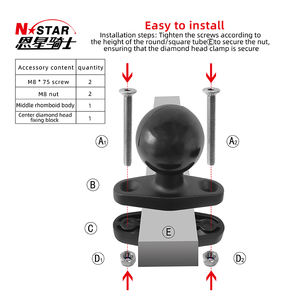 Nstar 2.25 pouces métal tête sphérique chariot élévateur pince Base poteau carré support de données d'ordinateur pour moissonneuse agricole et logistique - Product Image 3
