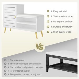 Banco moderno de madera para guardar zapatos con puerta y estante, banco para recibidor con cojín, mueble para sala de estar, pasillo y <span class=keywords><strong>dormitorio</strong></span> - Product Image 6