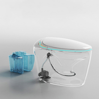Sanitaire intelligent WC WC en forme d'oeuf Placard à eau Salle de bain Céramique Siège automatique monté au sol Cuvette de toilette électrique intelligente
