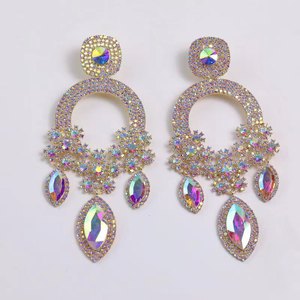 <span class=keywords><strong>Lustre</strong></span> <span class=keywords><strong>strass</strong></span> boucle d'oreille sans fondu sans plomb sans nickel bijoux boucle d'oreille - Product Image 1