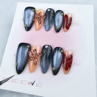 Estilo de diseño de uñas a presión más producción manual dibujada a mano pura de fábrica al por mayor