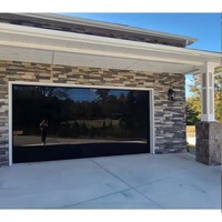 9x8 9x7 16x7 Porte de garage sectionnelle moderne à panneau de verre trempé en aluminium à vue complète Prix Porte de garage en plexiglas