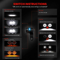 Luz Auxiliar para Motocicleta de 5 Pulgadas, 160w, Lámpara Antiniebla, 12v 48v, Luz Estroboscópica Ámbar con Kit de Cableado para XMAX 250 Forza 350 ADV
