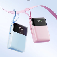 Cadeau promotionnel, batterie externe 22,5 W, 10 000 mAh, câbles intégrés, station de charge rapide, lumière LED, batteries externes portables