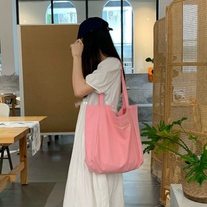 กระเป๋าผ้าแคนวาสสีลูกกวาดสไตล์ญี่ปุ่นเกาหลี กระเป๋านักเรียนเรียบง่าย กระเป๋าช้อปปิ้งรักษ์โลกสะพายไหล่ - Product Image 6