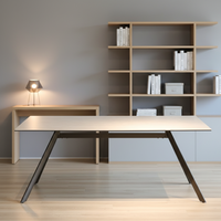 Table à manger rectangulaire de luxe moderne pliable et extensible avec plateau en céramique écologique et pieds en métal, idéale pour appartement et hôtel