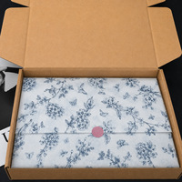 Papier d'emballage imprimé de style sud-ouest de la France, grand format 70x100cm, boîtes cadeaux de luxe, motif poire des neiges, papier blanc haut de gamme