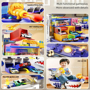 Contenedor de Barco Transformable, Contenedor de Plástico a Escala, Juego de Almacenamiento de Autos, Juguete para Niños, <span class=keywords><strong>Regalo</strong></span> de Cumpleaños para Niños - Product Image 3