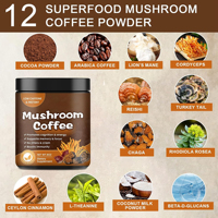 Poudre de café aux champignons avec 12 superaliments : Crinière de lion, Cordyceps, Reishi pour l'énergie nootropique et le soutien immunitaire – Vente en gros directe usine OEM
