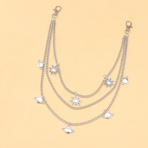 Cadena de cintura de aleación de zinc con diseño de cielo estrellado, sol y planetas, estilo punk, accesorio de uso diario para hombres y mujeres - Product Image 2