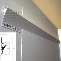 Profilé en aluminium LED pour plafond et mur, éclairage linéaire d'angle supérieur pour couloir, décoration intérieure, profil réflecteur