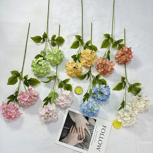Fleurs artificielles Meiyu Craft, hydrangea à 2 têtes, fleur en soie, décoration de table, décoration de mariage, décoration de la maison - Product Image 2