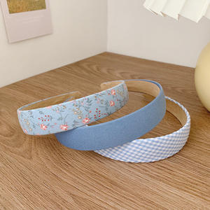 Bandeau de cheveux en tissu à carreaux, motif floral, Simple, sortie, Version coréenne, bandeau de tête, <span class=keywords><strong>lavage</strong></span> du visage, <span class=keywords><strong>carte</strong></span> de cheveux, 2022 - Product Image 3