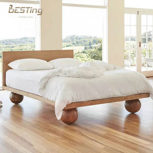 Современная мебель для спальни, орех, однотонная деревянная рама, белая ткань, двуспальная кровать размера «<span class=keywords><strong>king</strong></span>-<span class=keywords><strong>size</strong></span>» для дома - Product Image 1