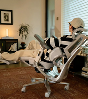 Chaise de bureau ergonomique Hbada X7 avec dossier en maille respirante, repose-pieds, soutien lombaire et appui-tête réglable pour la maison et le bureau