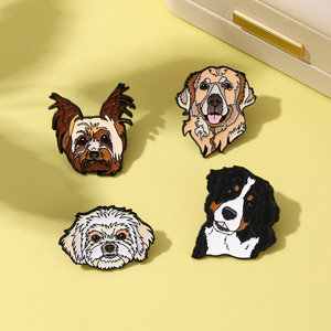 Broches en émail personnalisées d'usine, motif chiot mignon, en métal, pour chapeaux et revers, badges en alliage, artisanat métallique - Product Image 1
