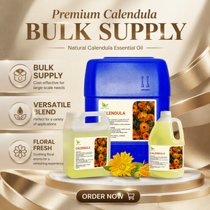 Großhandelspreis Reines Ätherisches Kaltgepresstes Ringelblumenöl Calendula-Öl für Haut-, Gesichts- und Körperpflege Kosmetik Großpackung USDA - Product Image 3