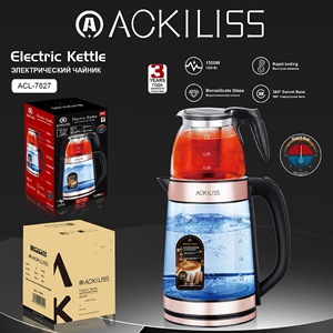 <span class=keywords><strong>Bollitore</strong></span> <span class=keywords><strong>Elettrico</strong></span> Ackiliss Multifunzionale per Uso Domestico in Vetro Borosilicato di Alta Qualità <span class=keywords><strong>Teiera</strong></span> Elettrica per la Salute - Product Image 2