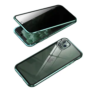 Dropshipping brezilya gizlilik manyetik iphone için kılıf 11 Pro Max çift taraflı cam Anti gözetleme kapak iPhone11 Pro