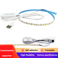 Ruban LED USB SMD2835 5V Blanc Chaud 60/120 LED avec Bouton Interrupteur Largeur Étroite 5mm 8mm pour Éclairage d'Ambiance TV